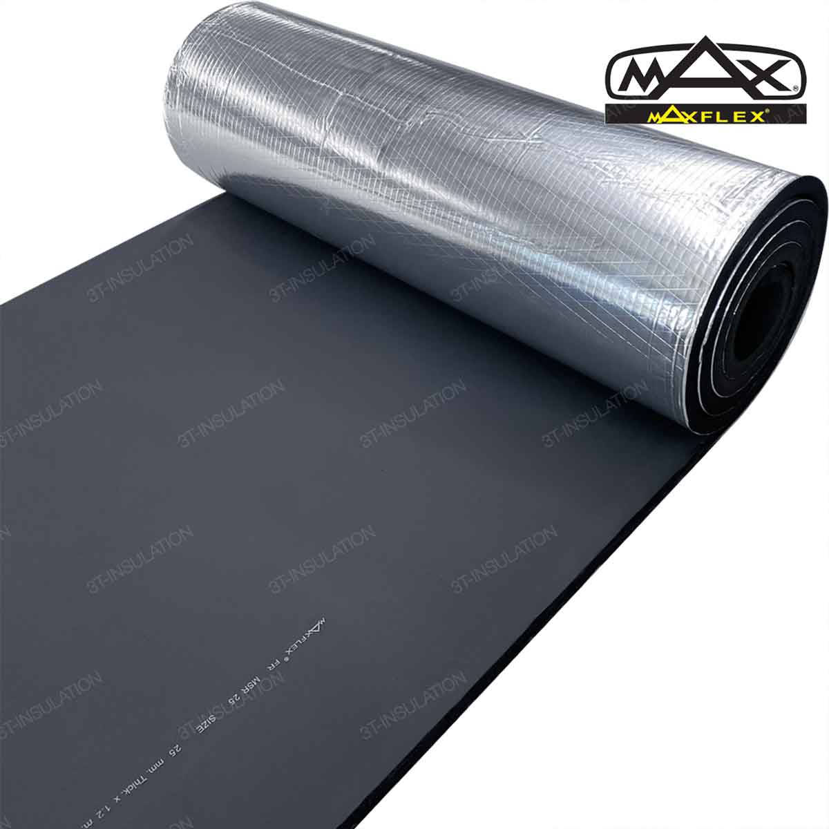 ฉนวนยางดำ MAXFLEX FR ปิดผิวอลูมิเนียมฟอยล์ ชนิดม้วน (FSK)