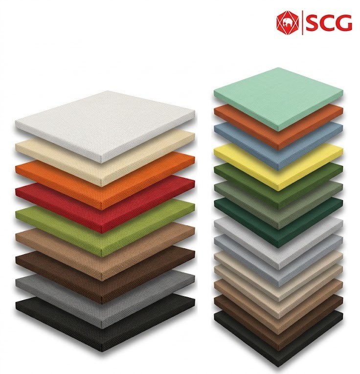 แผ่นซับเสียง SCG Cylence Zandera หลายเฉดสี ทั้งสีมาตรฐานและสีพิเศษ